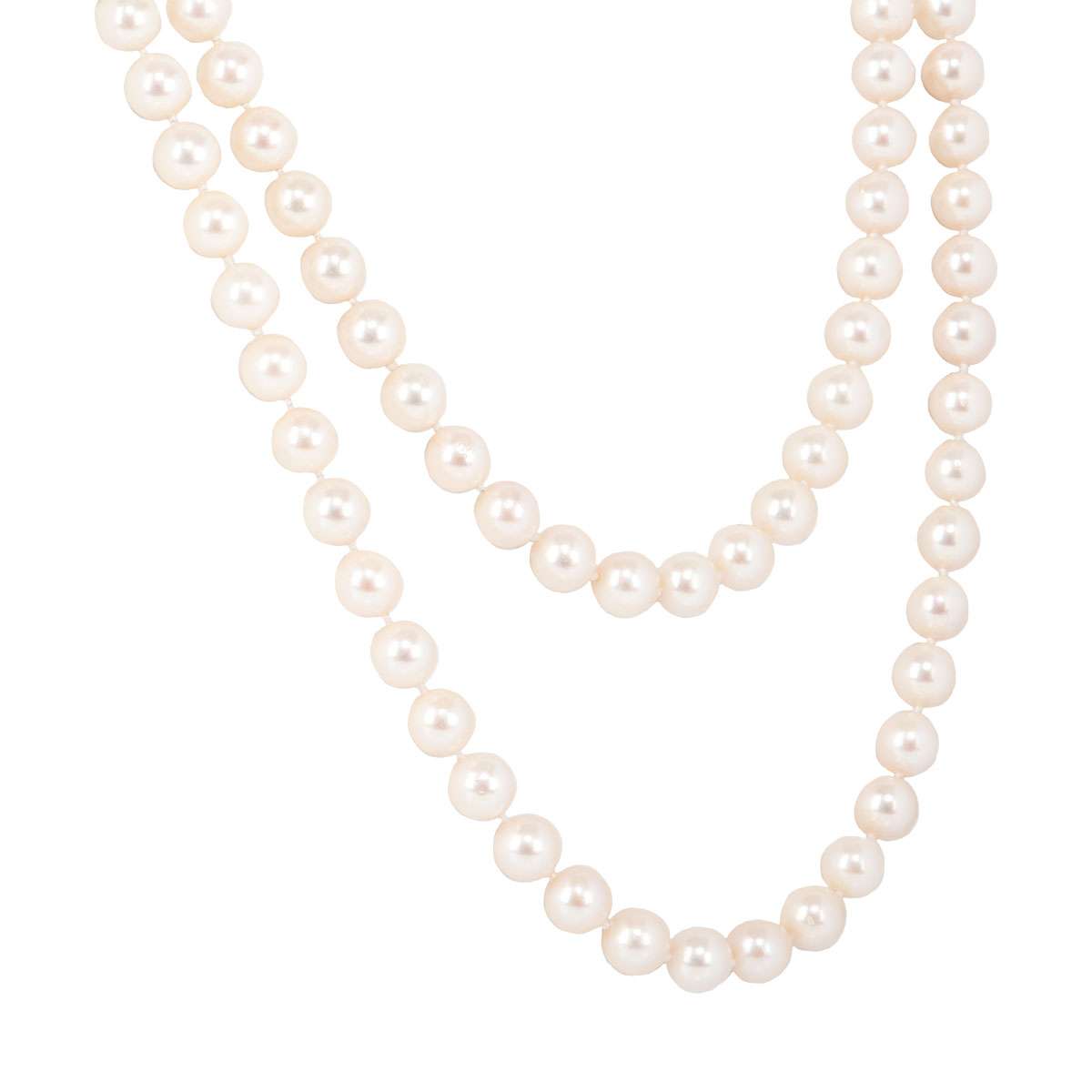 Yellow Gold Diamond, Emerald and Pearl Necklace